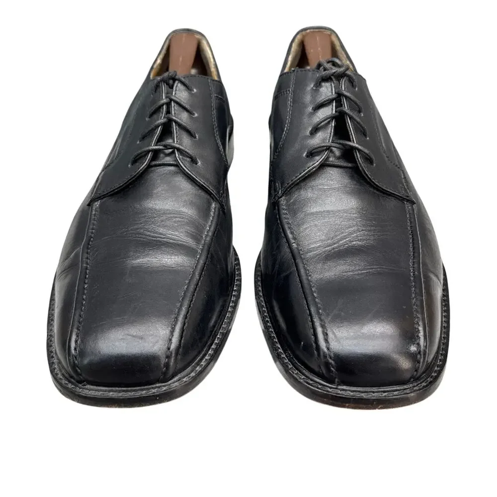 Brass Boot Vintage Black Leather Square Toe Lace Up Oxford Dress Shoe Men 11